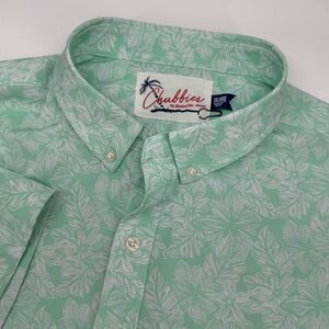 Chubbies Men's 2XL Spandex Blend Tealโ White Floral Short Sleeve Pullover Shirt